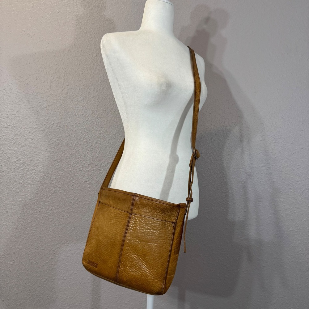 Duluth Trading Co. Lifetime Leather Brown Pebbled Leather Crossbody Bag